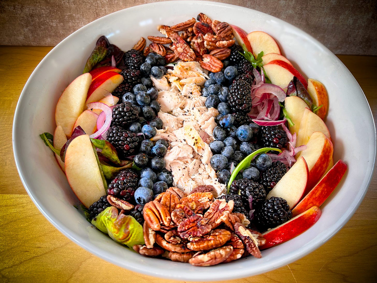This Chicken Blueberry Pecan Salad is a salute to Mother Nature, offering a feast for the eyes and a powerhouse of nutrients! Naturally gluten free always, paleo, keto, low carb, gut loving and just so bloody good for you!