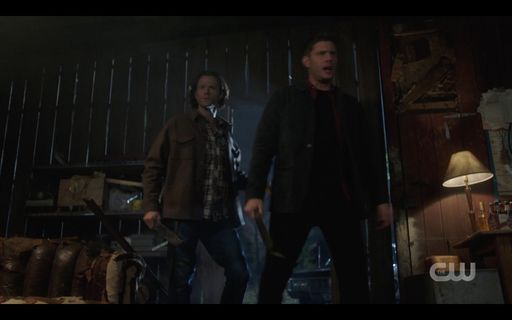 Sam Dean Winchester breaking in on vampires watching Dark Shadows.