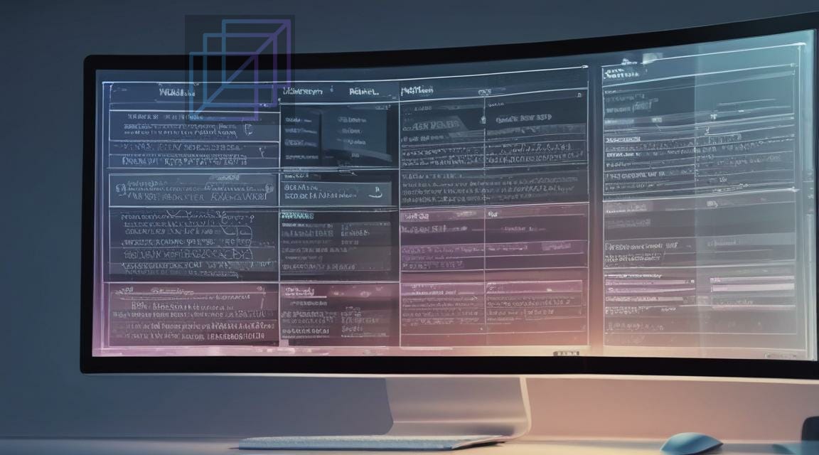 A futuristic project plan on a computer screen