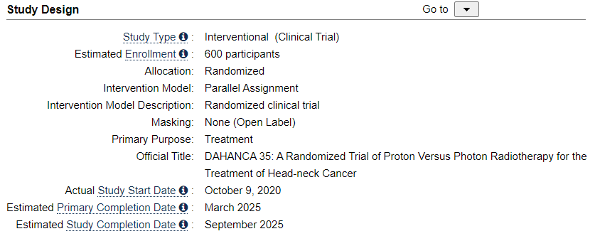 DAHANCA 35 Trial Design: Protons vs. IMRT for head and neck cancer.