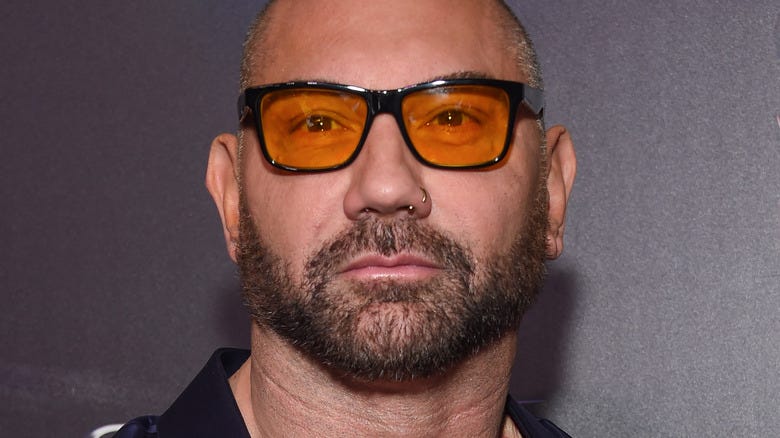 Dave Bautista posing on the red carpet