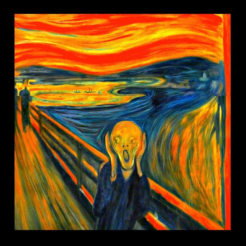 The Scream by Edvard Munch Fabric Square or FQ Famous image 1