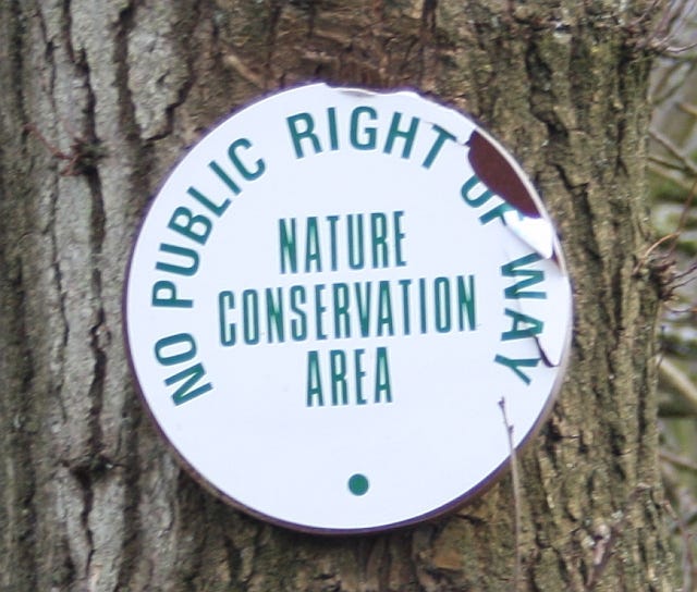 Nature Conservation Area sign, Blackmore Wood