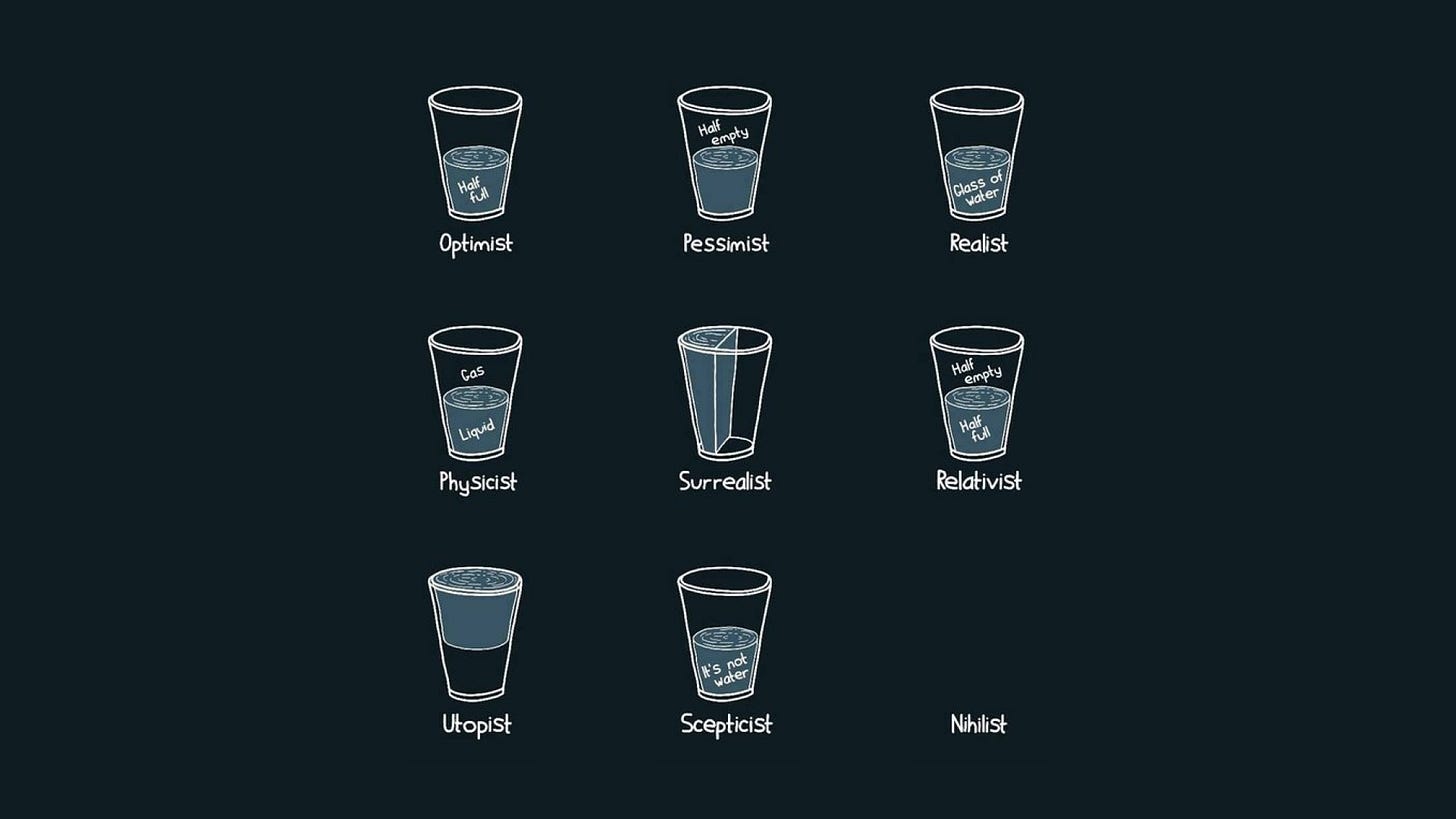 Image credits to the owner. I'm using this image to show how people can interpret the same situation differently. However, I understand that human perception is even more complex than the image can show.