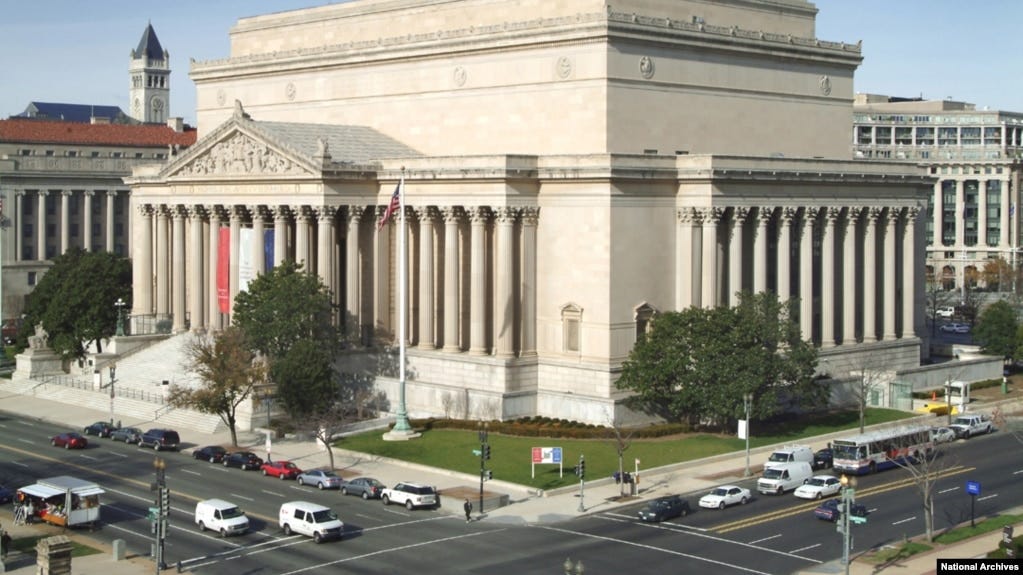 The National Archives building in Washington, D.C.