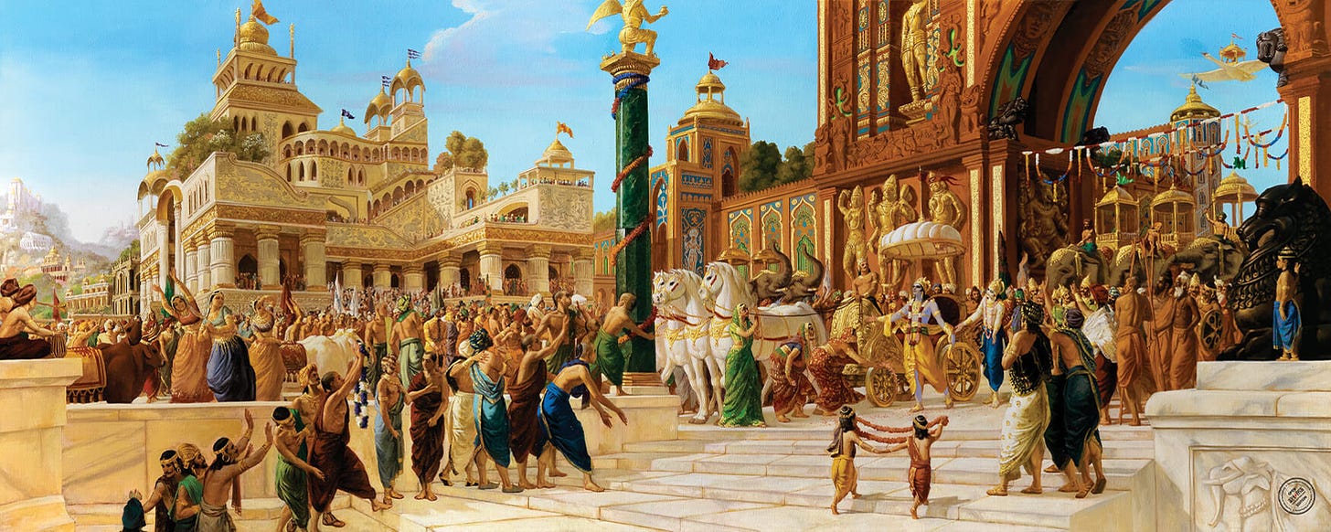 Mahabharata – Krishna entering Dwarka | art○ma