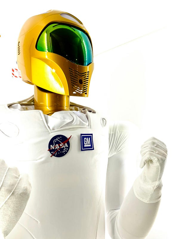 Robot with gold head Robot with gold head
