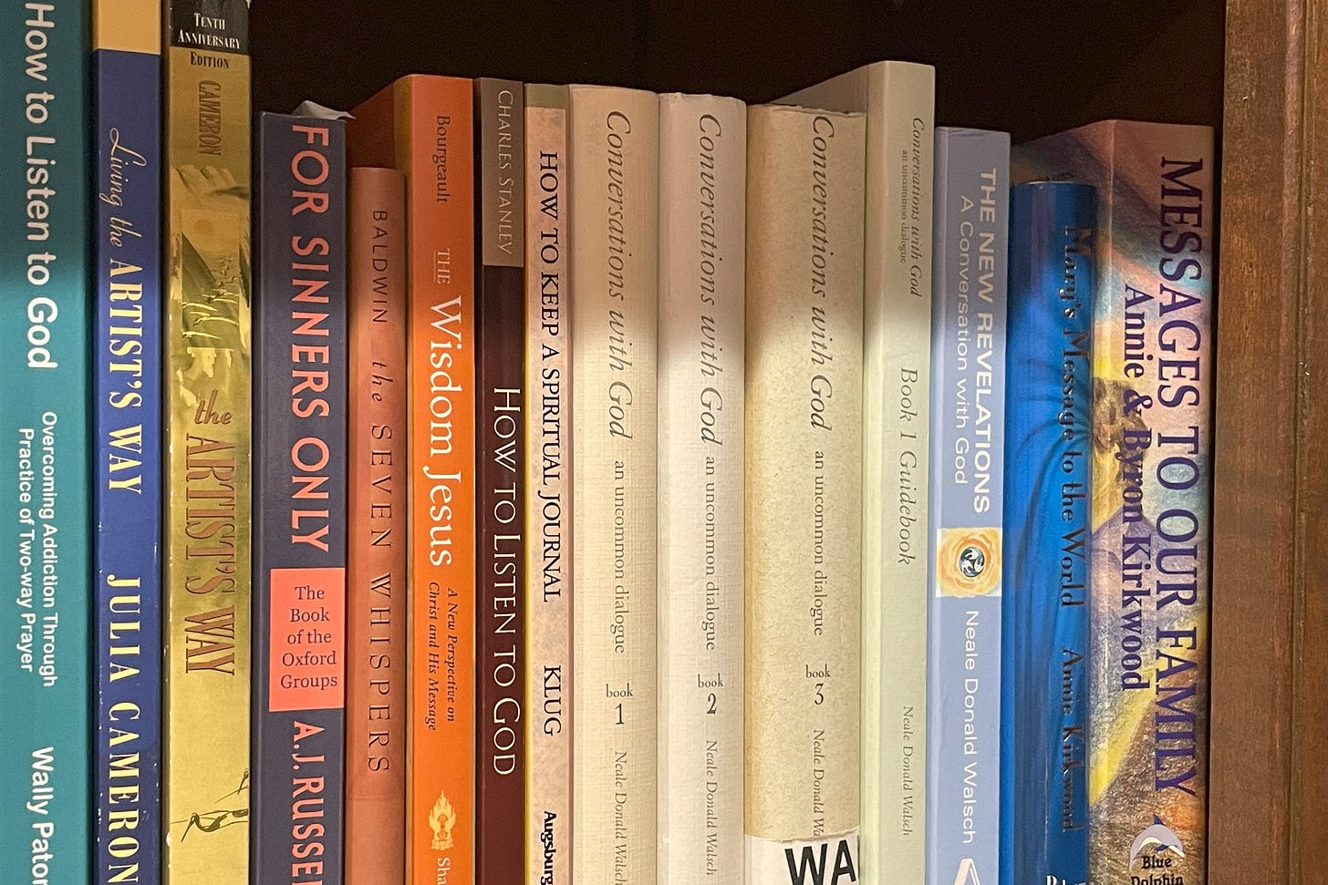 Shelf of books on Listening for Guidance