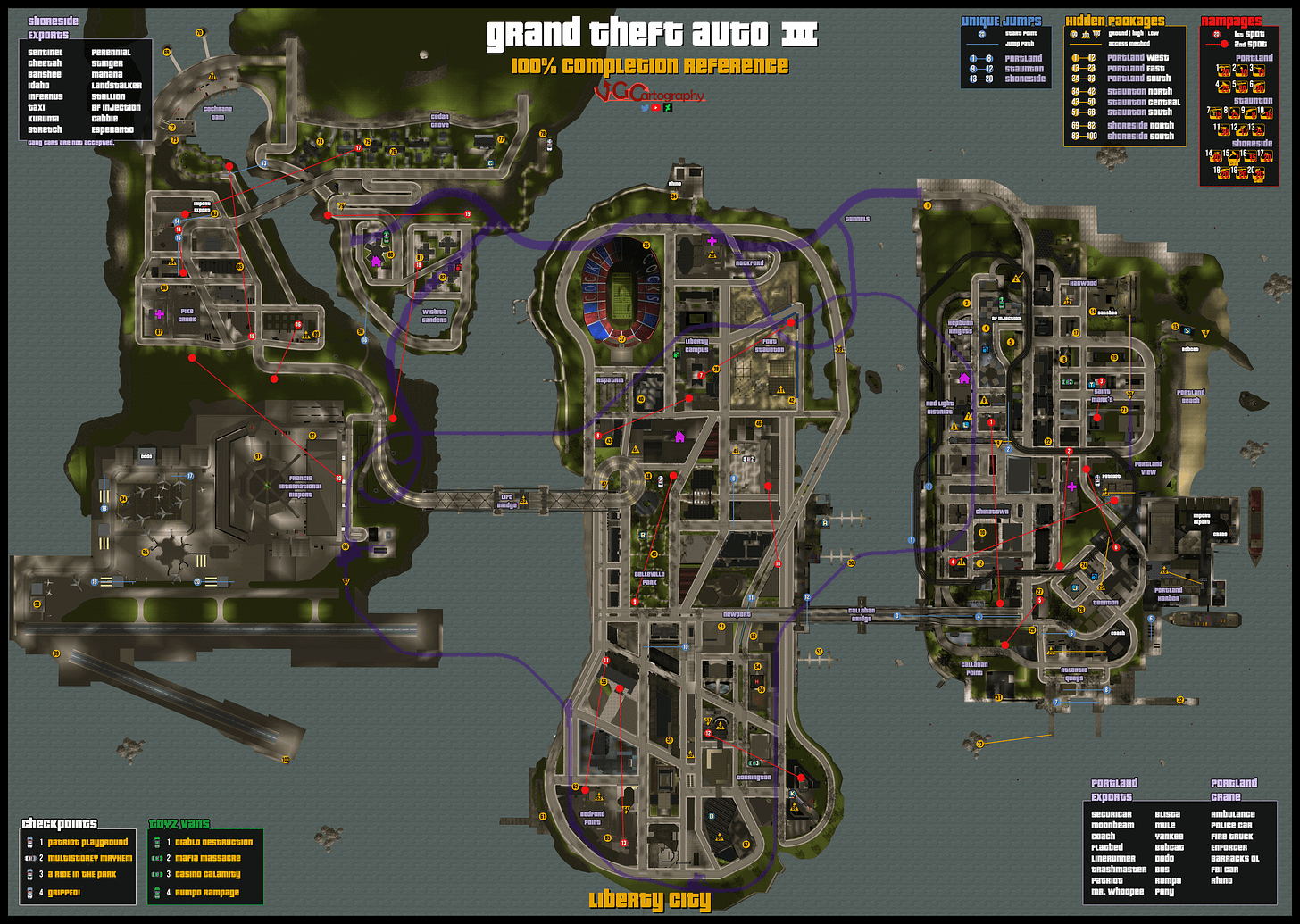 Grand Theft Auto 3 | 100% Completion Reference Map by VGCartography on  DeviantArt