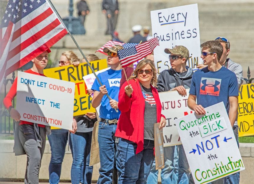 Ohio protesters, 18 April