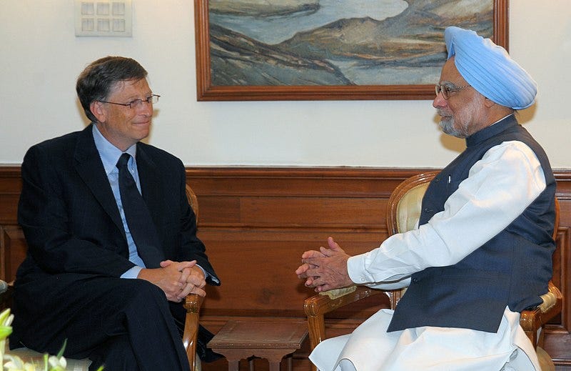 File:The Co-Chairman of the Bill and Melinda Gates Foundation, Mr. Bill Gates calling on the Prime Minister, Dr. Manmohan Singh, in New Delhi on July 25, 2009.jpg