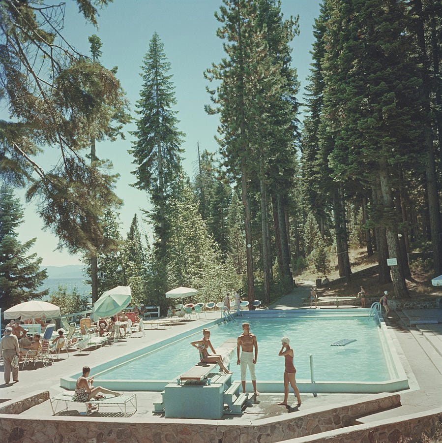 Pool At Lake Tahoe by Slim Aarons