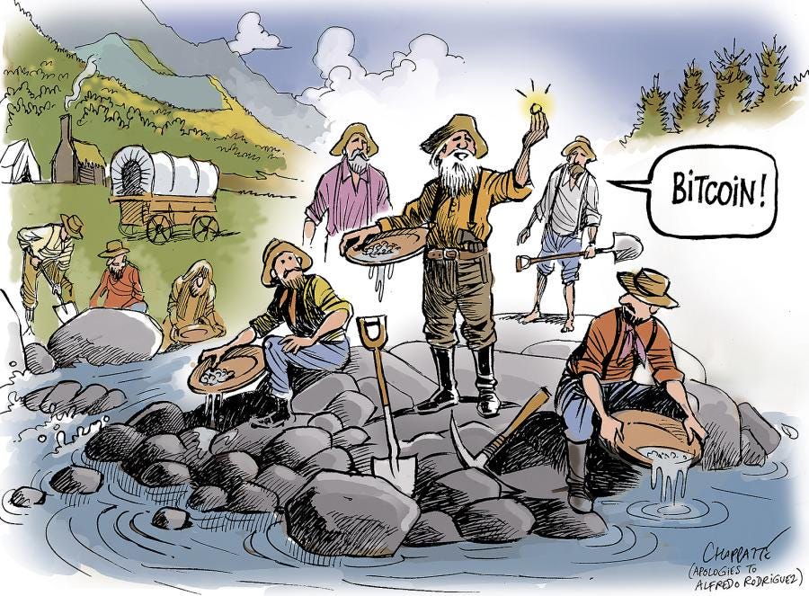 The Bitcoin Rush | Globecartoon - Political Cartoons - Patrick Chappatte