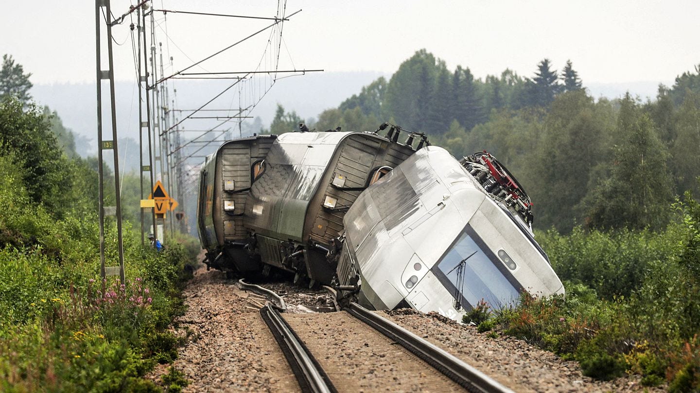 Three injured after train derails in Sweden as storms cause havoc across  northern Europe | Euronews