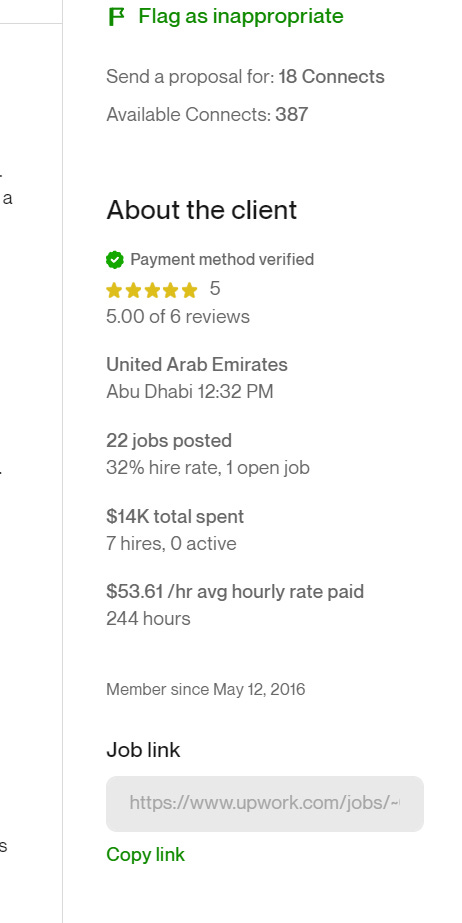 Upwork Masterclass - Client History