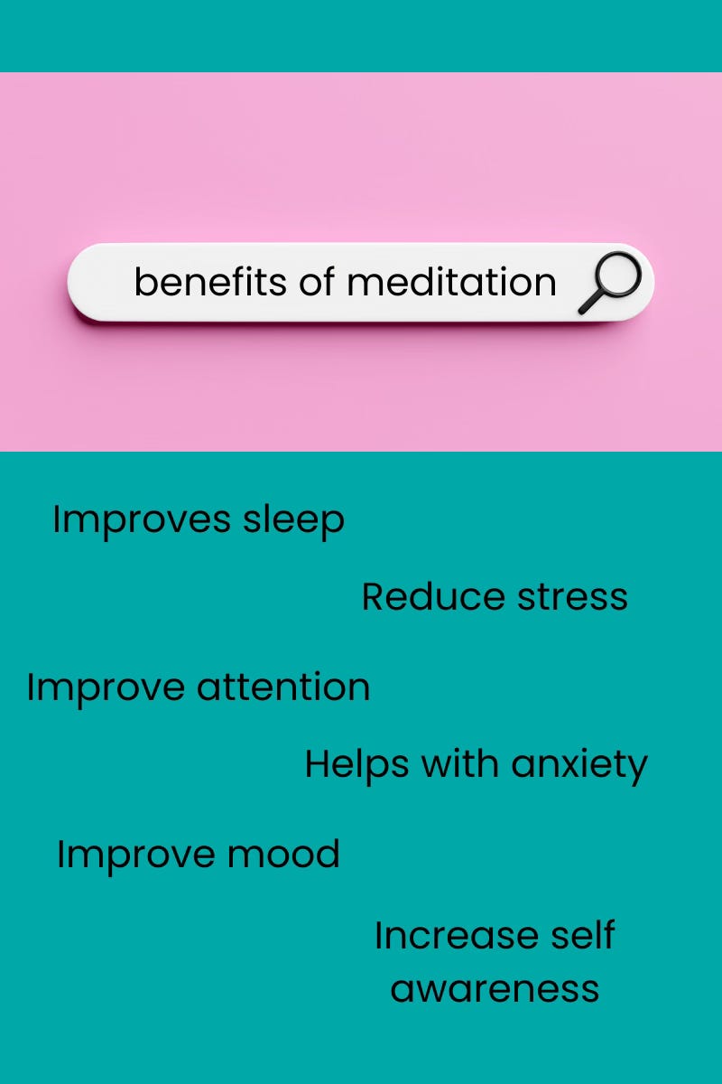 internet search for benefits of meditation