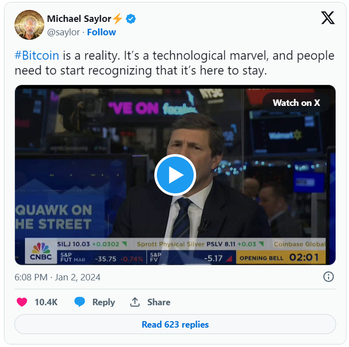 Michael Saylor is also becoming really optimistic on Twitter this year!