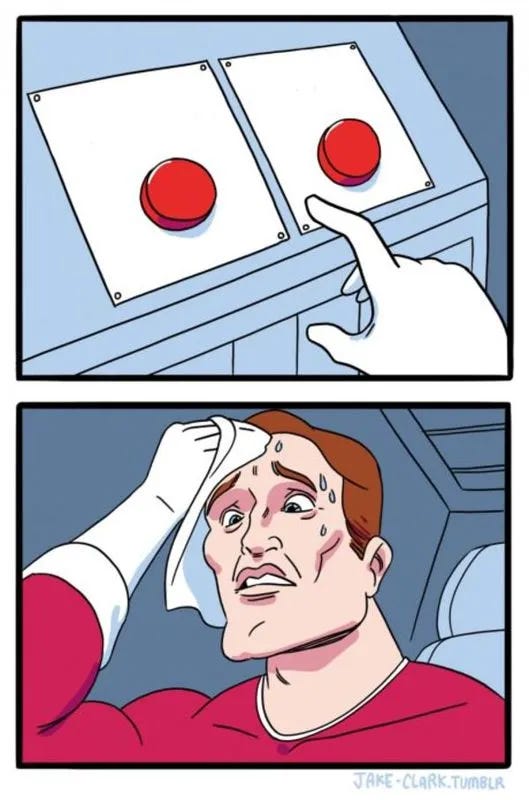 Two Buttons Meme Template — Kapwing