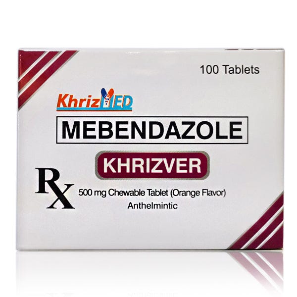 Mebendazole (Khrizver) 500mg "Orange Flavor" Chewable Tablets 100's –  Bambang Pharmaceutical Depot Inc.