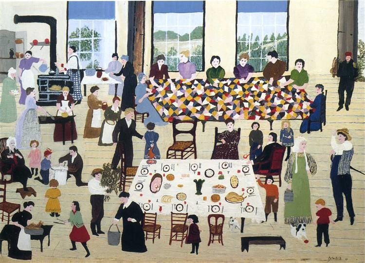 The Quilting Bee, 1940 - 1950 - Grandma Moses