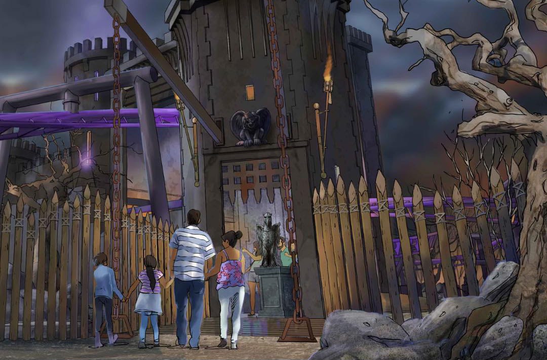 Entrance to the Flight of the Wicked Witch coaster concept art