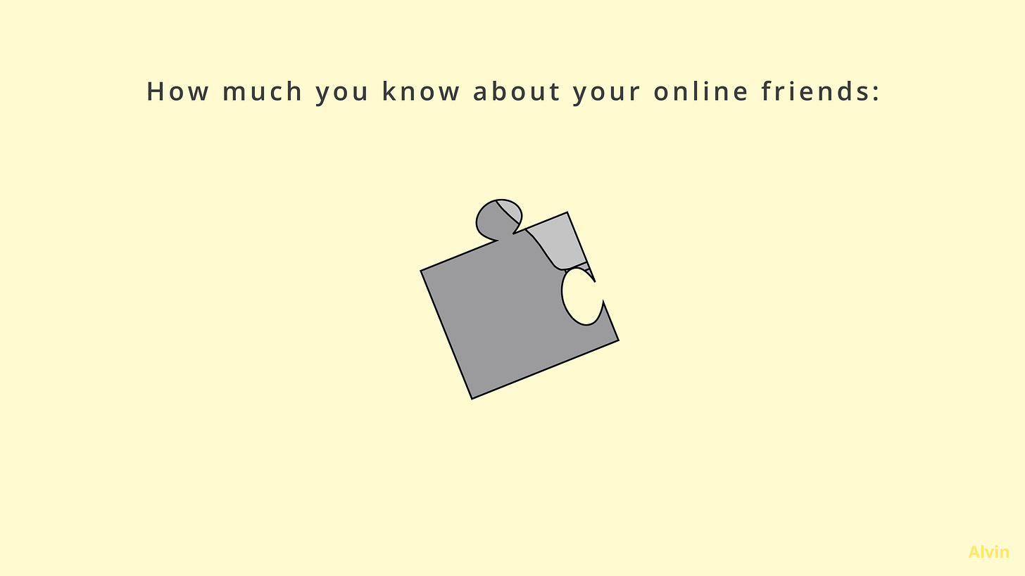 How much you know about your online friends: a single puzzle piece.