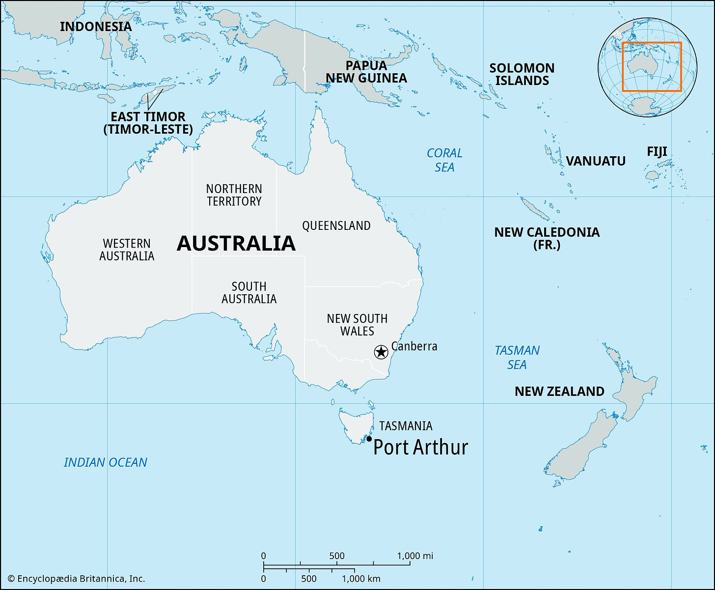 Port Arthur | Historic Site, Penal Colony, Convict Settlement | Britannica