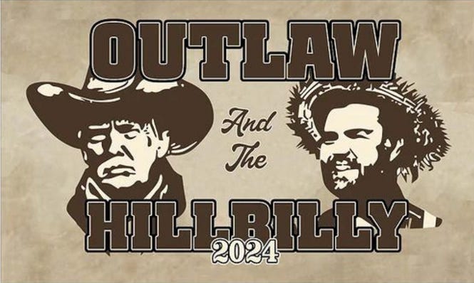 Outlaw and the Hillbilly 2024 3'x5' Flag (Western Style)