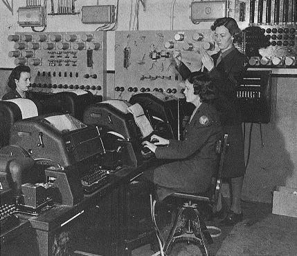 Women Army Corps In WWII Using Teletypes