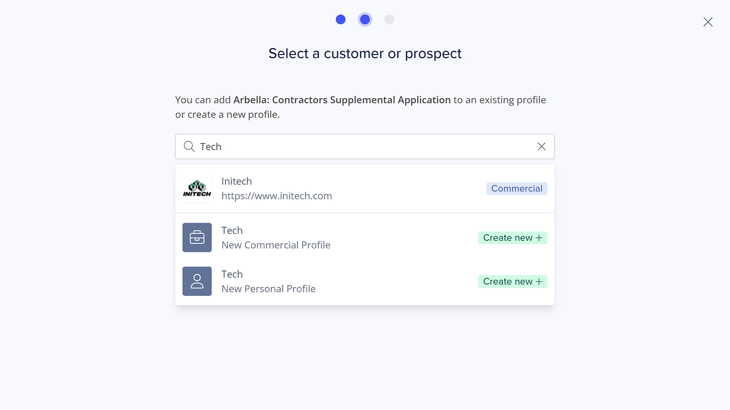 Wunderite Forms Quick Start: Select or create a profile