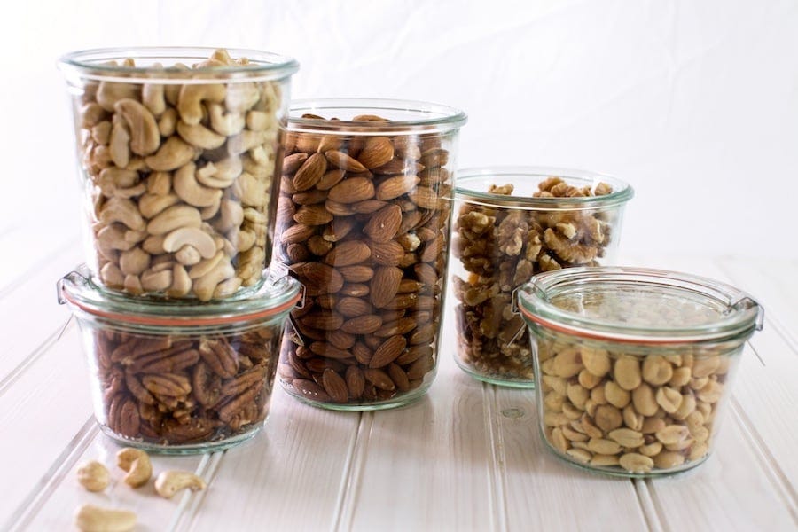 Jars with nuts