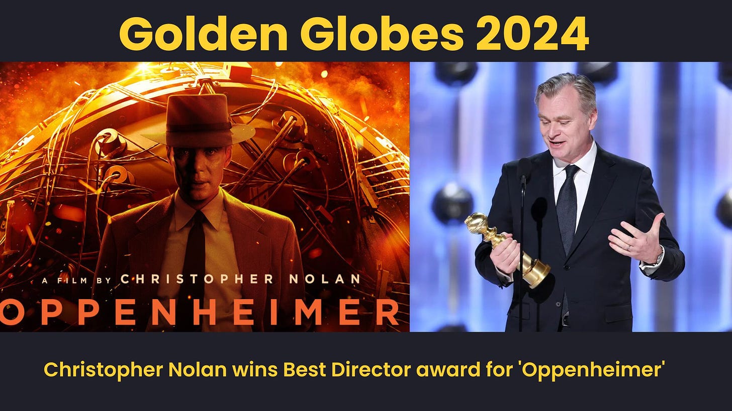 Christopher Nolan Triumphs with Best Director Accolade for 'Oppenheimer' at  Golden Globes 2024 - The Daily Guardian