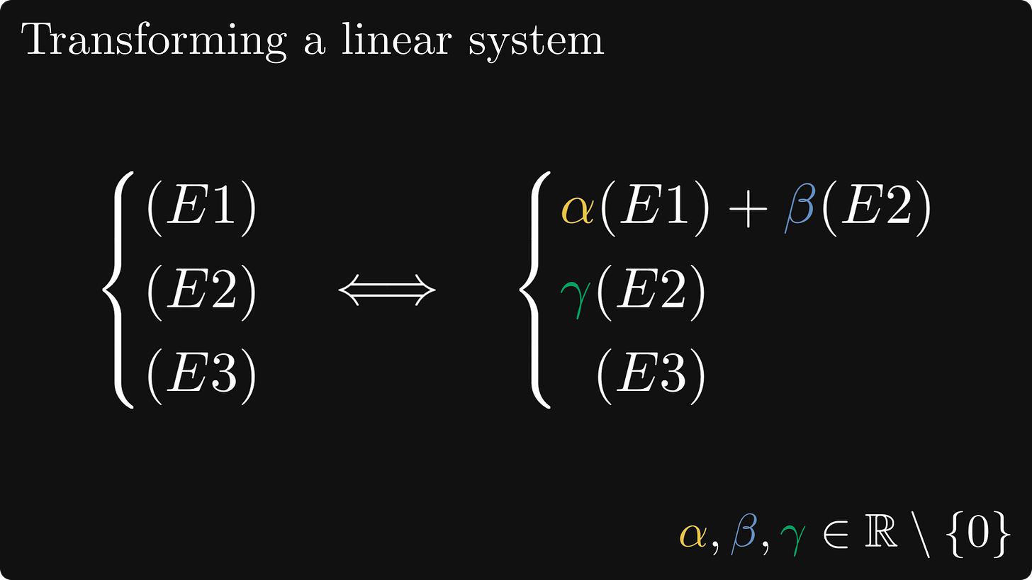 Transforming a linear system