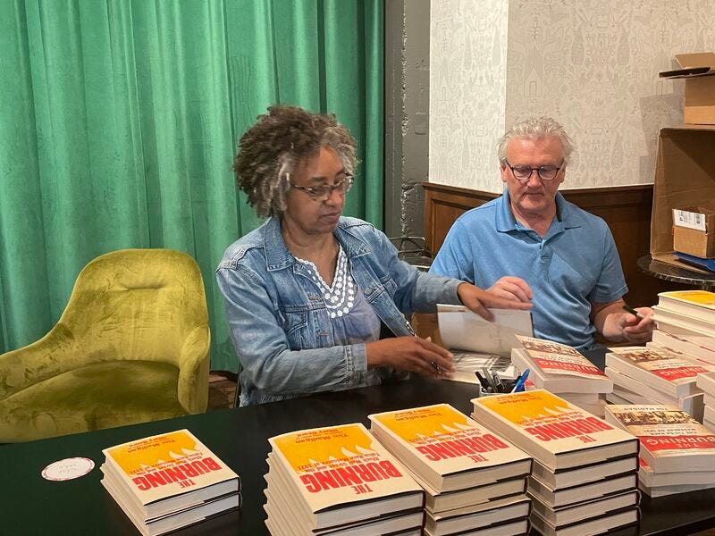 Signing the book "The Burning: Black Wall Street and the Tulsa Race Massacre of 1921" with Tim Madigan