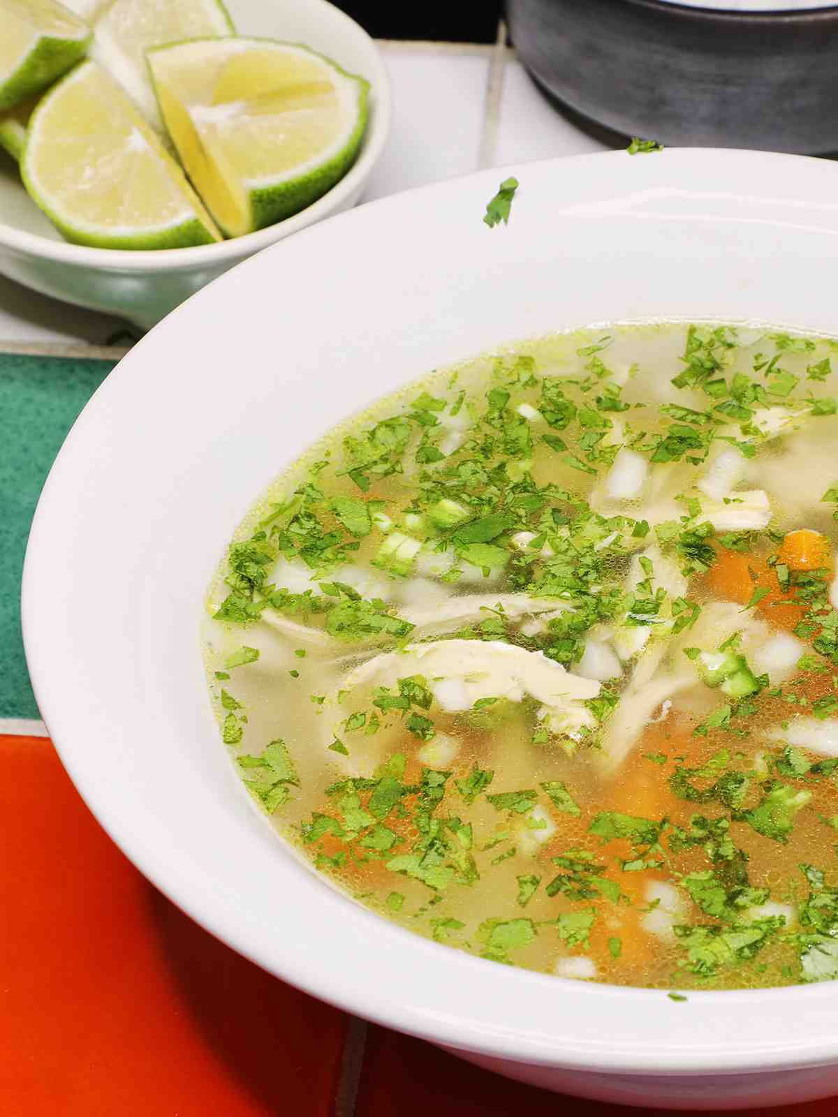 Bowl of Authentic Mexican Caldo de Pollo