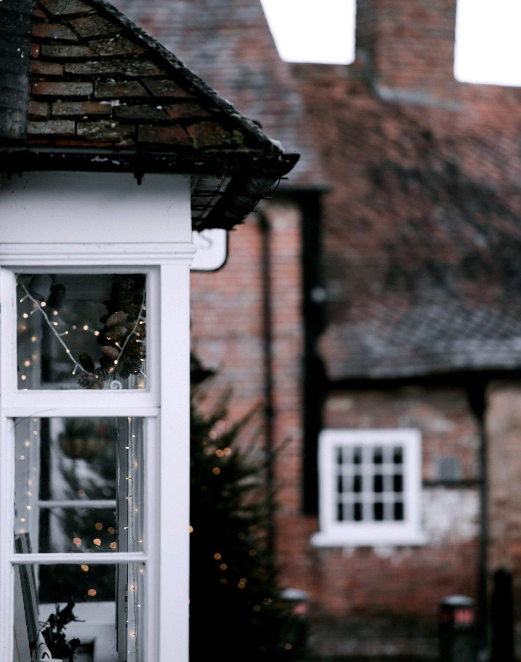 white and brown house]