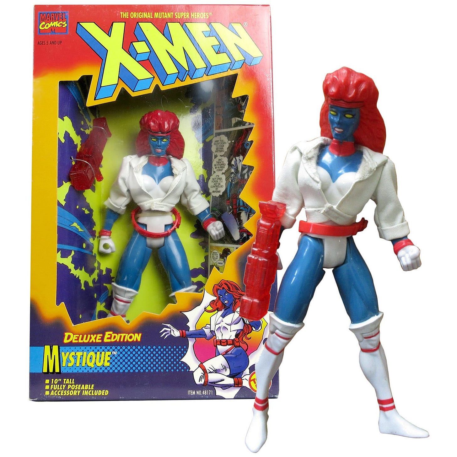 Amazon.com: Marvel Comics ToyBiz Year 1996 X-Men Deluxe Edition 10 Inch  Tall Figure - Mystique with Blaster : Toys & Games
