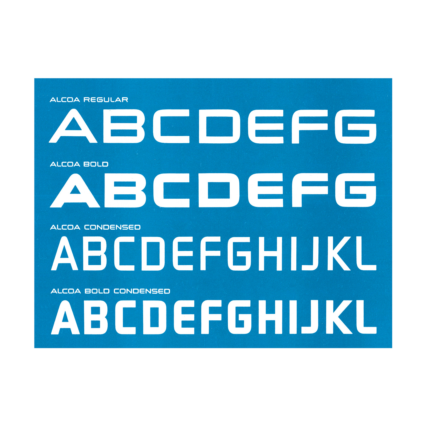 Custom corporate typeface for ALCOA by Saul Bass & Associates