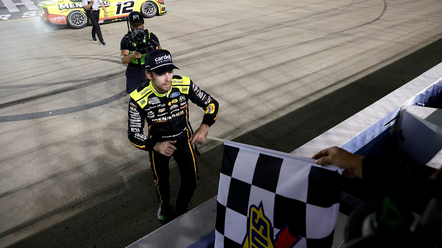 Ryan Blaney wins the Cracker Barrel 400 at Nashville Superspeedway