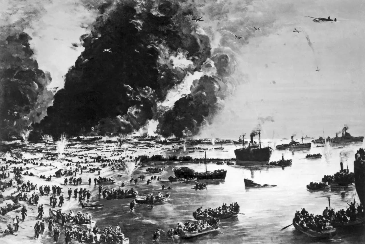 The Evacuation of Dunkirk as painted by Charles Cundall.