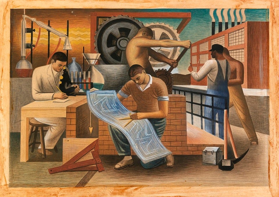 Seymour Fogel, Industrial Life (mural study, old Social Security Building, Washington, DC), 1941