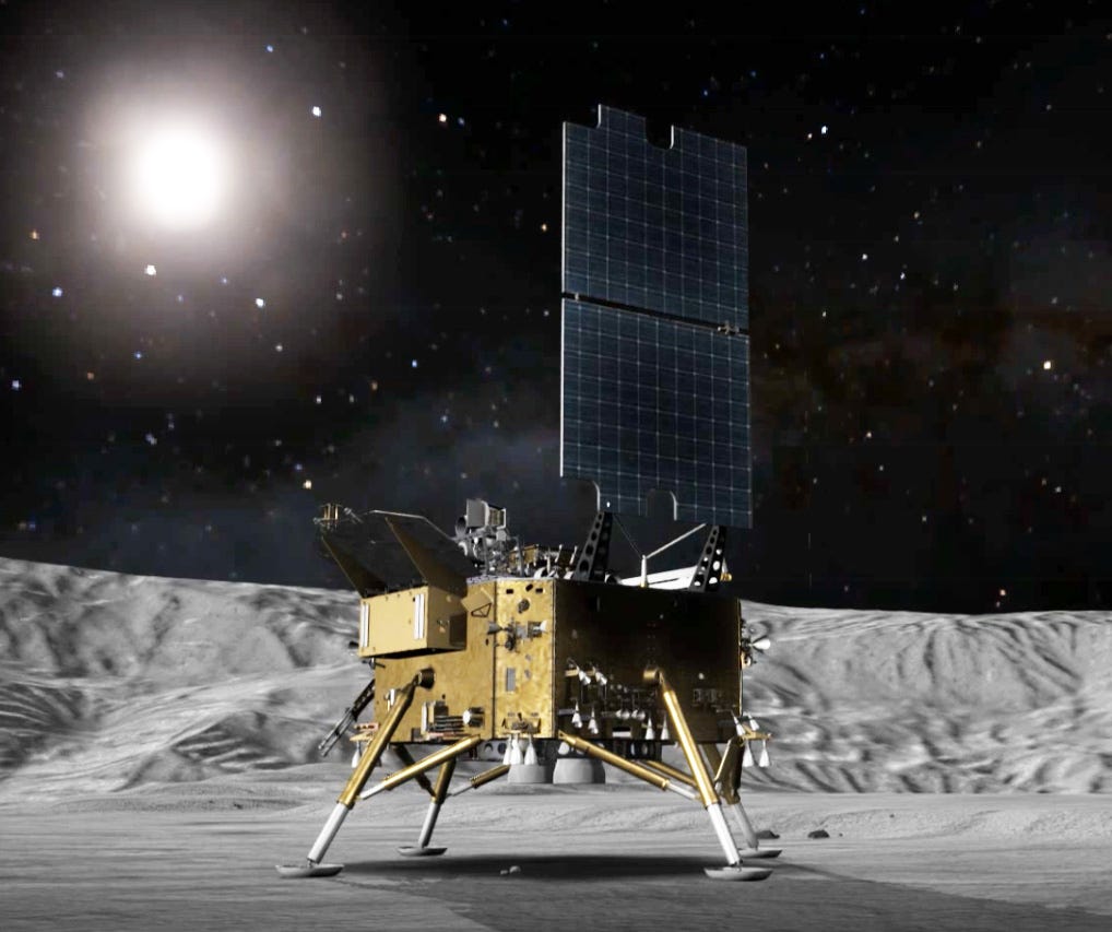 A render of the Chang’e 8 spacecraft on the lunar surface.