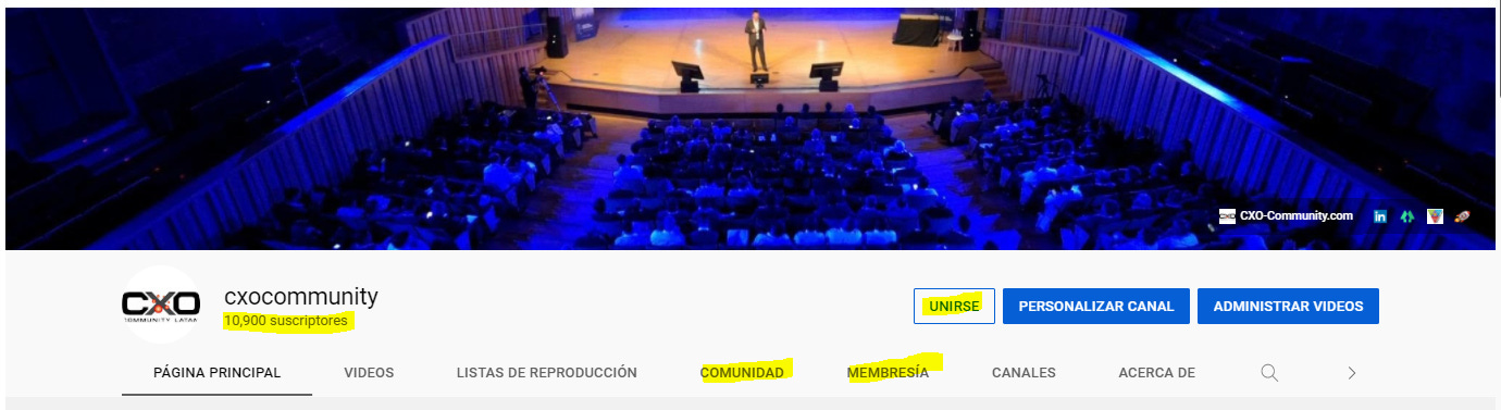 Youtube Membresía: Canal CXO Community