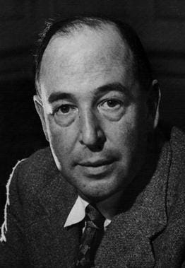 black-and-white photo of c.s. lewis