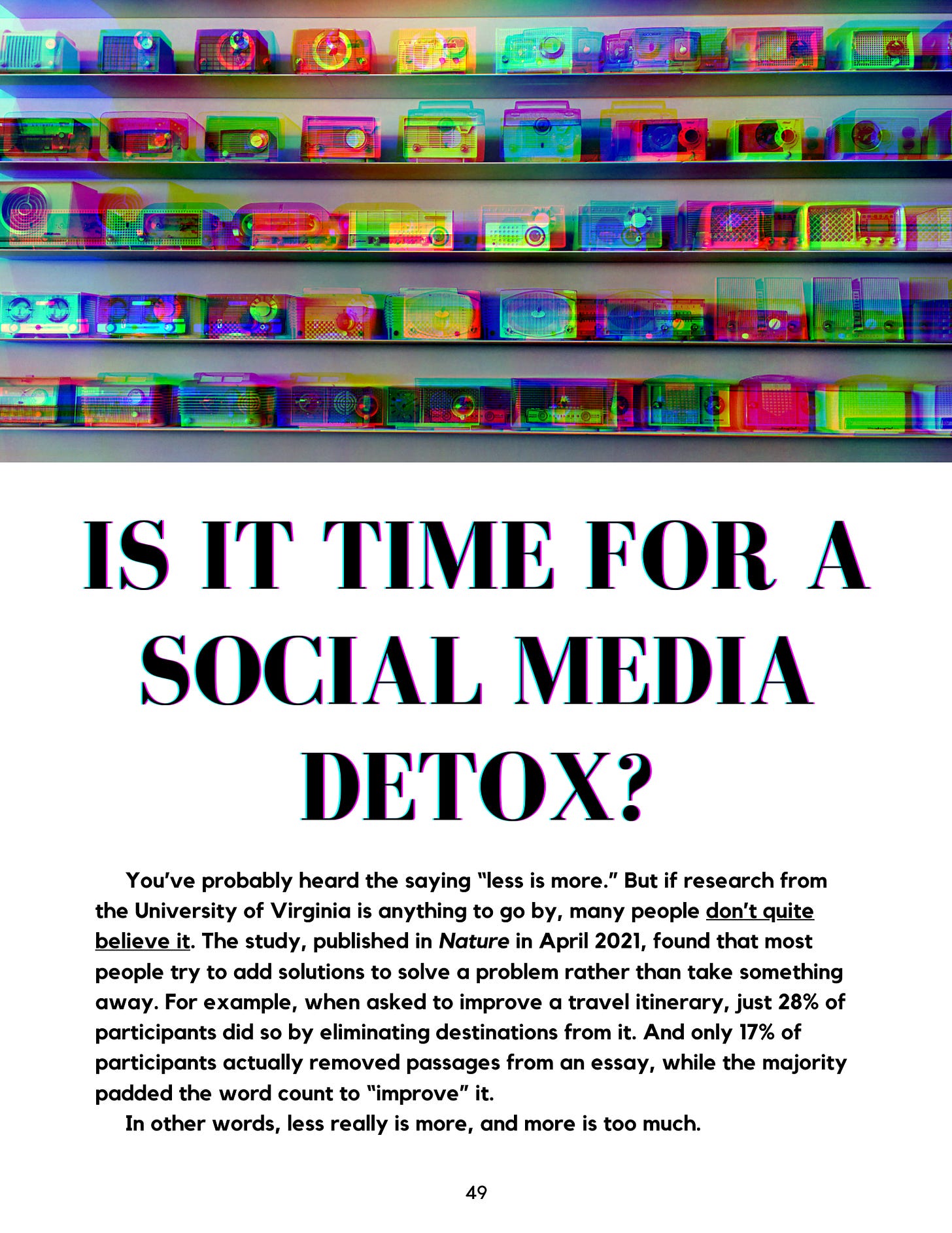 Article header: Is it Time for a Social Media Detox?