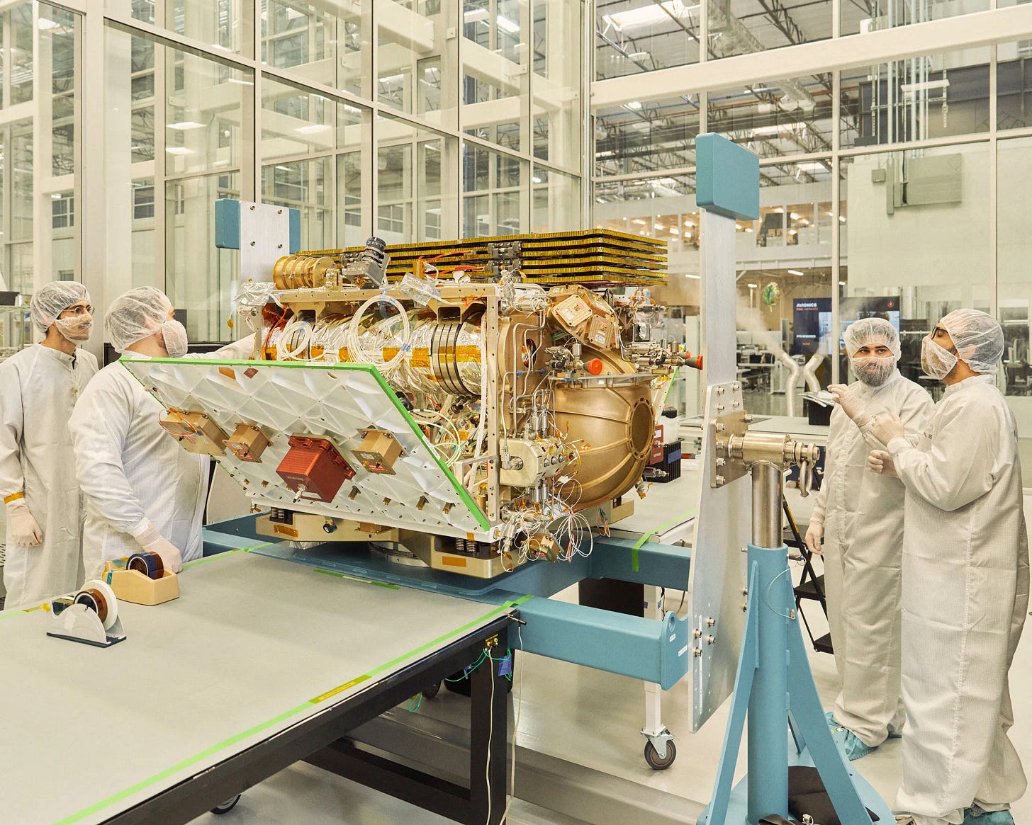 Engineers at the headquarters of aerospace startup Vast in Long Beach, California.