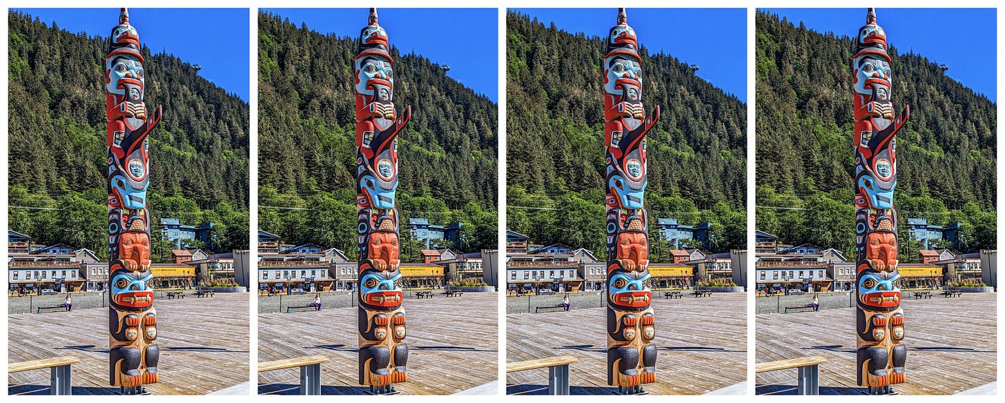 Four totem poles