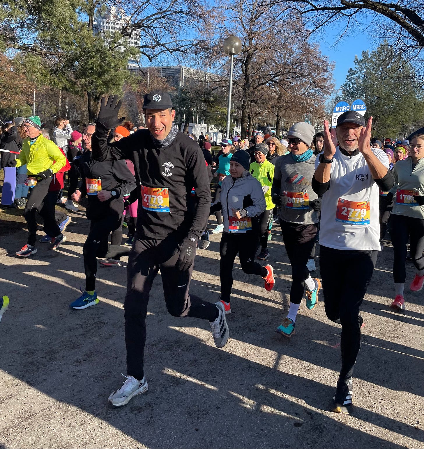 The author and his dad racing the Silvesterlauf Munich