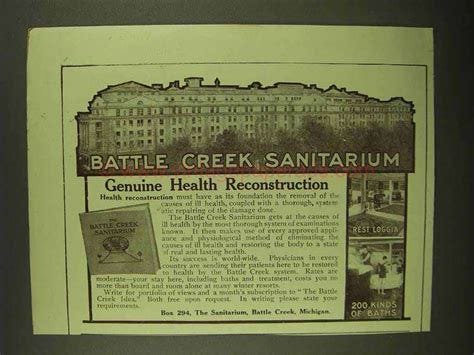 1911 Battle Creek Sanitarium Ad - Health Reconstruction