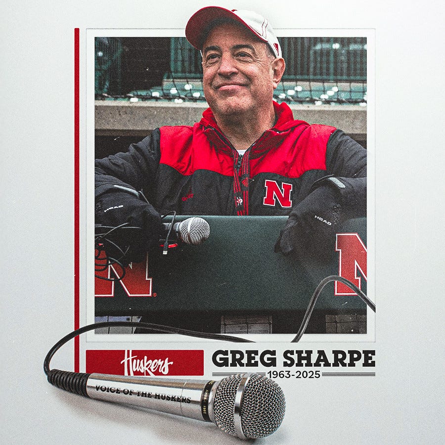 Message From the Family of Greg Sharpe - University of Nebraska - Official  Athletics Website